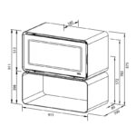 Lotus Living Cube Kaminofen Alpin White, Rauchabgang hinten – Bild 10