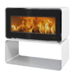 Lotus Living Cube Kaminofen Alpin White, Rauchabgang hinten – Bild 2