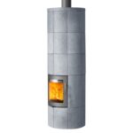 Lotus M3 Kaminofen Grau/ Speckstein, Rauchabgang oben – Bild 2