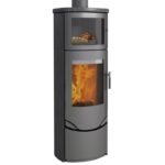 Lotus Prio 7M Kaminofen Grau/ Indian Night, Rauchabgang oben – Bild 2