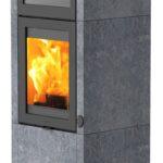 Lotus QM40 Kaminofen Speckstein / Tür Grau mit Backfach, Rauchabgang oben – Bild 6