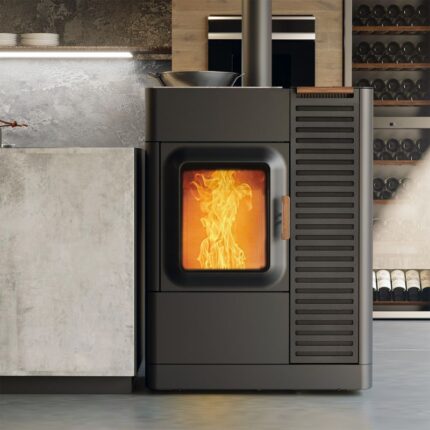 Austroflamm Mo Duo Cook Kombi-Kaminofen Stahl Schwarz