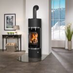 Oranier Arena Aqua 2.0 wasserführender Kaminofen Stahl Schwarz mit Abdeckplatte Glas – Bild 3
