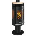 Oranier Rota Twist Kaminofen Stahl Schwarz / Topplatte Sandstein – Bild 2