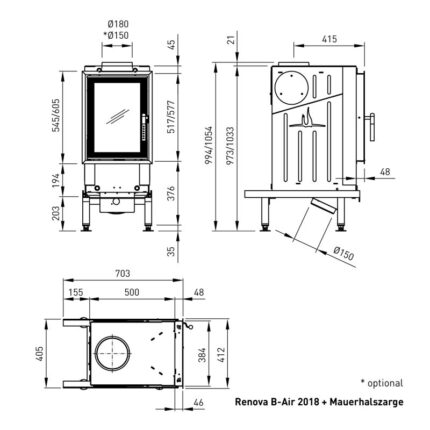 Spartherm Renova B-Air Kamineinsatz 51 cm rechts