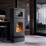Thermorossi Kaminofen Zen O Evo6 mit Backfach und Holzfach Matt Schwarz