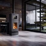Thermorossi Kaminofen Zen O Evo6 mit Backfach und Holzfach Matt Schwarz