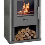 Wamsler Gron Kaminofen Stahl gussgrau/ Naturstein – Bild 3