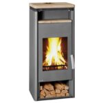 Wamsler Orpheus Kaminofen mit Warmhaltefach Stahl Grau / Sandstein 8 kW – Bild 2