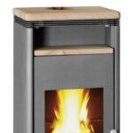 Wamsler Orpheus Kaminofen mit Warmhaltefach Stahl Grau / Sandstein 8 kW – Bild 3