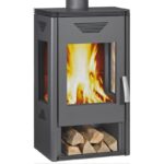 Wamsler Trion H Kaminofen Stahl Grau mit Holzlagerfach – Bild 3