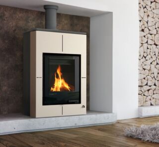 Aquaflam Vario Saporo Manual Wasserführender Kaminofen Creme 11/5 kW