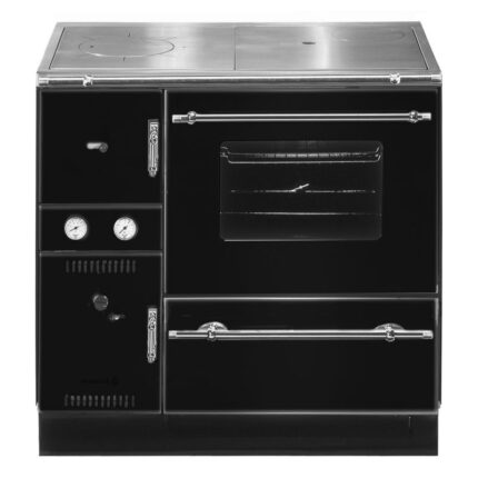 Wamsler K 148 CL Küchenofen wasserführend Schwarz / Chrom, Rauchrohr rechts